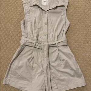 Abercrombie & Fitch Sleeveless Utility Romper - Khaki
